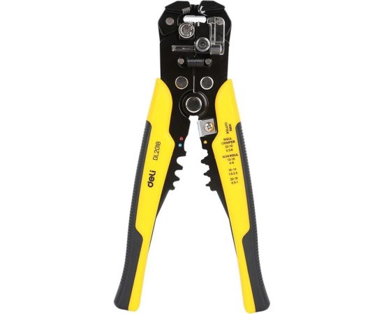 Инструмент DELI dl2018 многофункциональный для зачистки проводов (стриппер) 3-в-1 175мм (диапазон зачистки 0,6-2,6 мм, возвратная пружина) 123283 