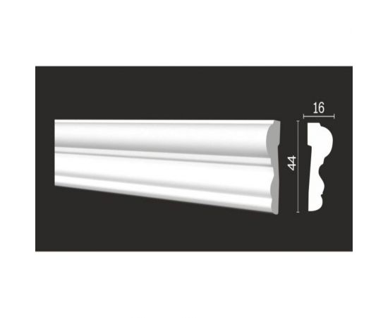 Стеновой молдинг Decor-Dizayn ударопрочный влагостойкий под покраску 44Х16Х2000 мм DD400 – изображение 2