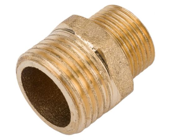 Переходной ниппель LEXLINE 1/2-3/8 нар/нар., латунь 15-10 513046 – изображение 2
