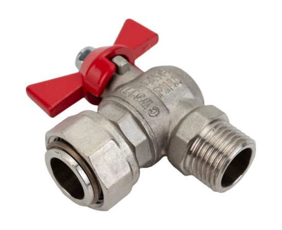 Шаровой кран VALTEC BASE угловой с накидной гайкой 1/2х3/4 нар.-вн. VT.267.N.0405 – изображение 3