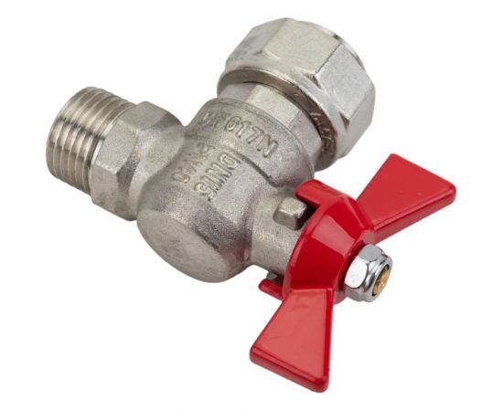 Шаровой кран VALTEC BASE угловой с накидной гайкой 1/2х3/4 нар.-вн. VT.267.N.0405 – изображение 2