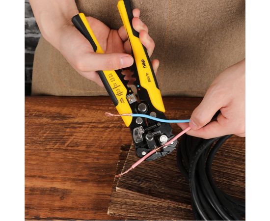 Инструмент DELI dl2018 многофункциональный для зачистки проводов (стриппер) 3-в-1 175мм (диапазон зачистки 0,6-2,6 мм, возвратная пружина) 123283 – изображение 4