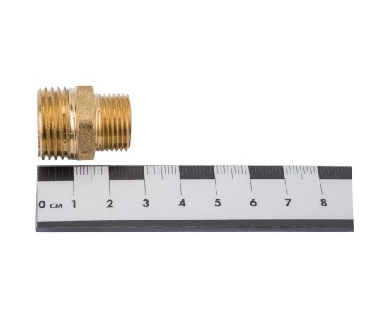 Переходной ниппель LEXLINE 1/2-3/8 нар/нар., латунь 15-10 513046 – изображение 4