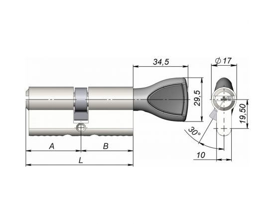 Цилиндровый механизм CRIT V-238 35/45H Хп 04010 – изображение 2