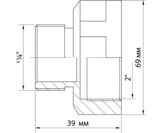 Переходник VRT 2-1 1/4 внутренняя/наружная, никель -1947-005032 505355 – изображение 4