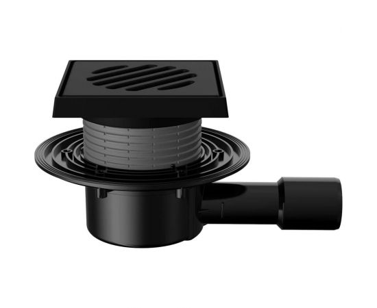 Сливной трап Fachmann регулируемый с гидрозатвором T 510.0 PNsG 150x150 горизонтальный выпуск 04.039 