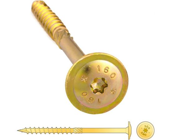 Конструкционный шуруп Rusconnect 8х160 мм, тарельчатая головка 10 шт. 3208161 – изображение 2