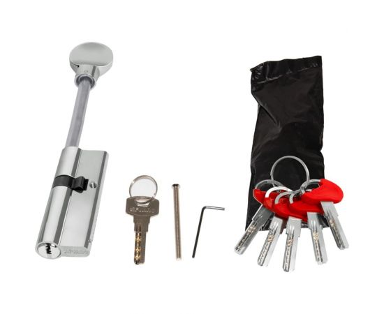 Цилиндровый механизм со штоком Fuaro D-PRO507-8/90 mm /55+10+25/ CP хром, 5+1 кл. перекодируемый 42683 – изображение 2