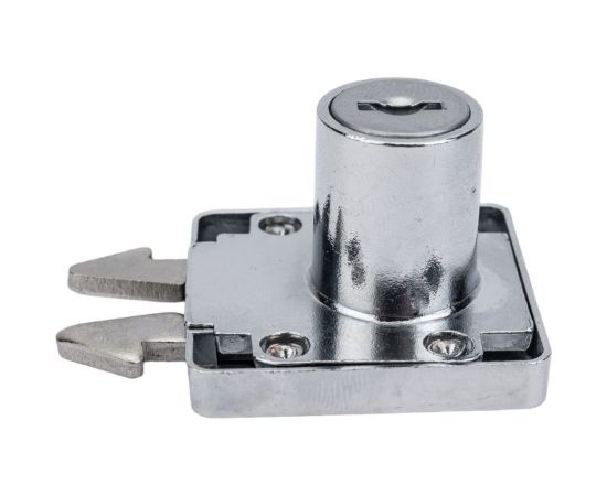 Врезной замок для шкафа-купе (ДСП) Mebax хром, 19 мм 00-00002163 – изображение 2