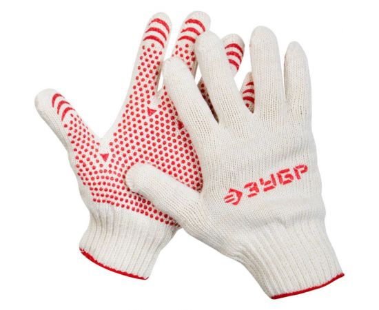 Трикотажные перчатки с защитой от скольжения ЗУБР МАСТЕР размер L-XL, 10 пар 11392-K10 