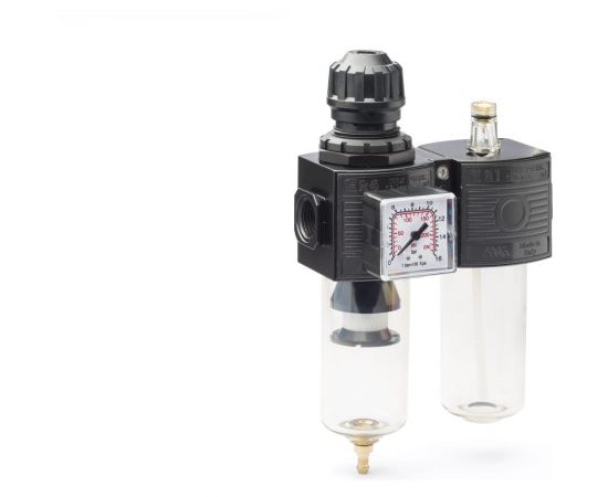 Блок подготовки воздуха фильтр с регулятором и манометром + лубрикатор E/22/3 1/2" ANI AH117111 
