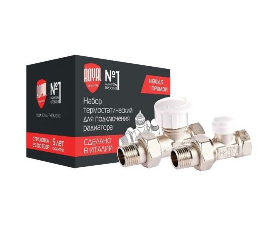 Термостатический набор для радиатора ROYAL THERMO прямой 3/4 М30x1.5 НС-1442895 – изображение 4