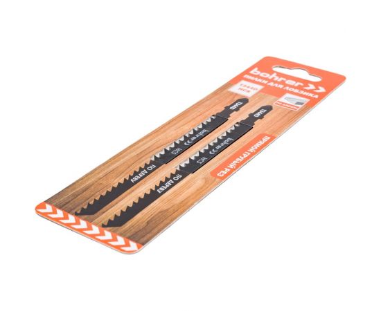 Пилки по дереву для лобзика Т344D (2 шт; 135х110 мм; HCS; шаг 4 мм) BOHRER 37103444 – изображение 3