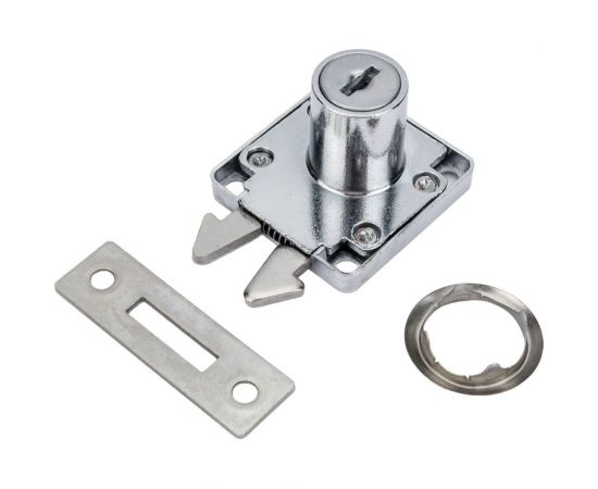 Врезной замок для шкафа-купе (ДСП) Mebax хром, 19 мм 00-00002163 – изображение 3