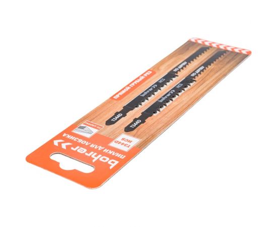 Пилки по дереву для лобзика Т344D (2 шт; 135х110 мм; HCS; шаг 4 мм) BOHRER 37103444 – изображение 2
