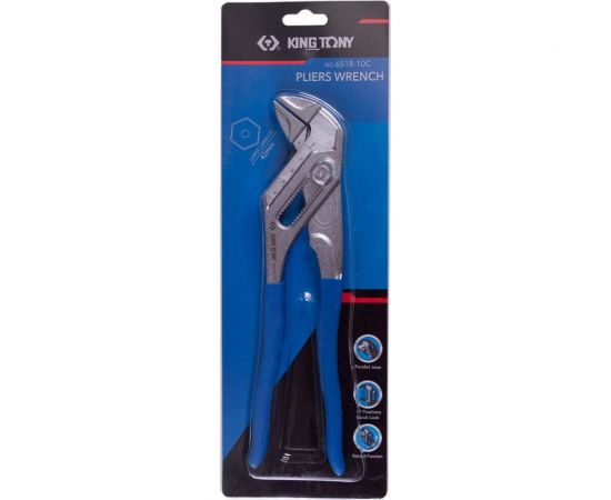 Переставной захват-ключ KING TONY 266 мм, 0-42 мм, быстрозажимной механизм 6518-10C – изображение 4