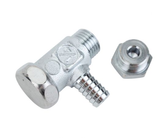 Шаровой кран Giacomini, R250DS, 1"", ВВ, ручка-рычаг красный, хромированный, со сливом R250SX005 – изображение 3