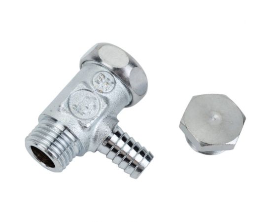 Шаровой кран Giacomini, R250DS, 1"", ВВ, ручка-рычаг красный, хромированный, со сливом R250SX005 – изображение 2