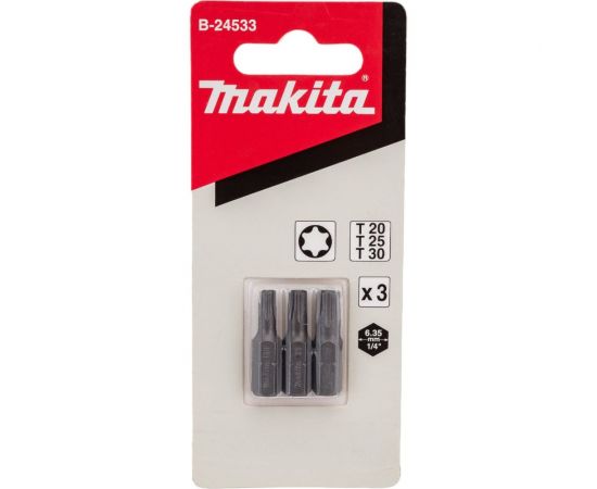 Набор бит (3 шт; Torx T20/25/30, 25 мм) Makita B-24533 – изображение 5