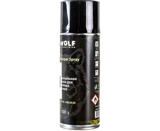 Краска для бампера WOLF 8735 чёрная, 520 мл 168.0520 