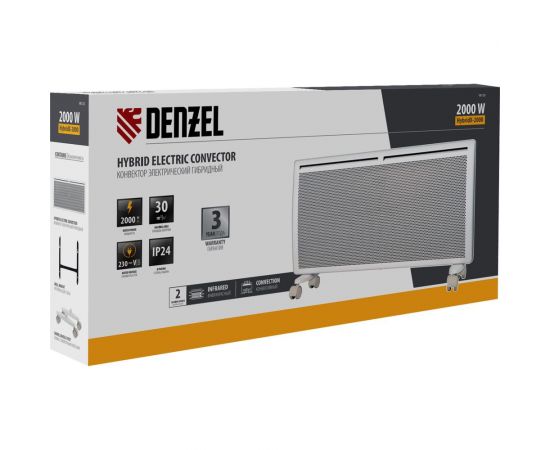 Гибридный электрический конвектор Denzel hybridx-2000, ик нагреватель, цифровой термостат 98120 – изображение 17