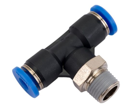 Тройник цанговый T-образный с наружной резьбой (1/8M; 4 мм) SHPI PT 04-R01 – изображение 3