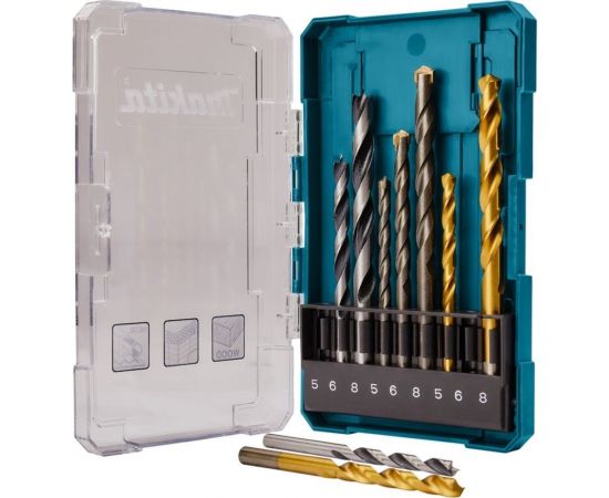 Набор сверл (9 шт.; 5, 6, 8 мм; дерево/металл/бетон) Makita D-71962 – изображение 2