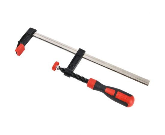 Столярная F-образная струбцина DELI dl110525z усиленная, 250x50 мм, максимальное усилие зажима 2000 Н, резьба 12 мм, штанга 5 мм 112048 