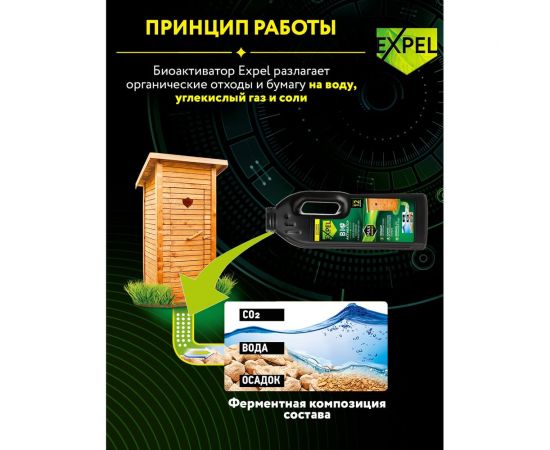 Биоактиватор жидкий для дачных туалетов и выгребных ям 750 мл Expel TS10002 – изображение 5