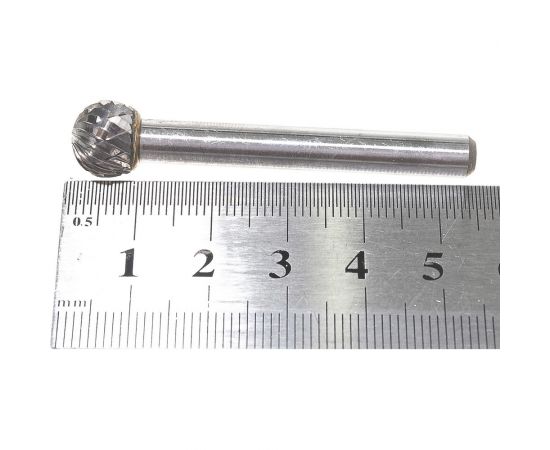 Борфреза твердосплавная сферическая с двойной насечкой (10х9 мм; хвостовик 6 мм) ПНЕВМО-ТРЕЙД D1009-M06 – изображение 3