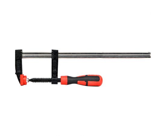 Столярная F-образная струбцина DELI dl110525z усиленная, 250x50 мм, максимальное усилие зажима 2000 Н, резьба 12 мм, штанга 5 мм 112048 – изображение 2