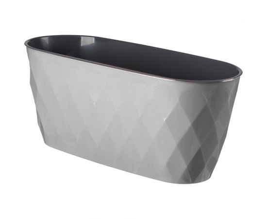 Горшок для цветов Idiland Laurel 354x152x150 мм, 5 л, с дренажной вставкой, серый 221611135/03 