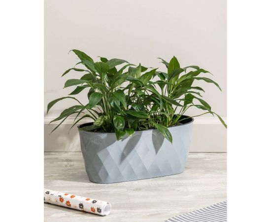 Горшок для цветов Idiland Laurel 354x152x150 мм, 5 л, с дренажной вставкой, серый 221611135/03 – изображение 3