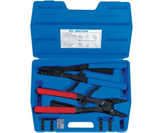 Набор съемников для стопорных колец (406 мм, сменные насадки, кейс, 11 предметов) KING TONY 45211PP 