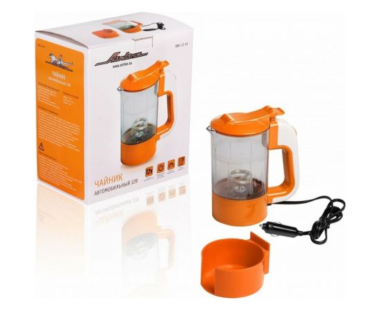 Автомобильный чайник Airline 12В прозрачный/оранжевый, пластик ABK-12-03 – изображение 8