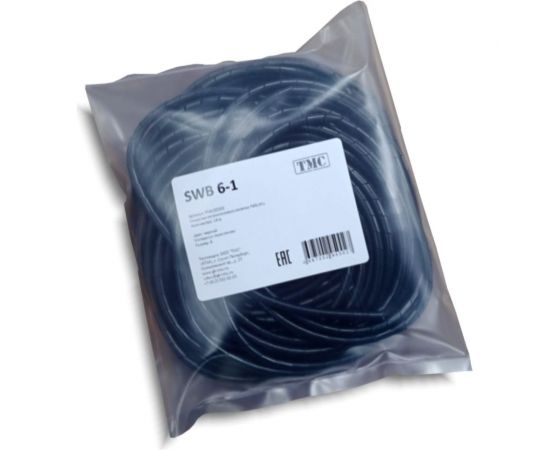 Спиральная пластиковая оплетка PARLMU SWB 6-1, полиэтилен, размер 6, бухта 14 m, цвет черный PR4100200 – изображение 5