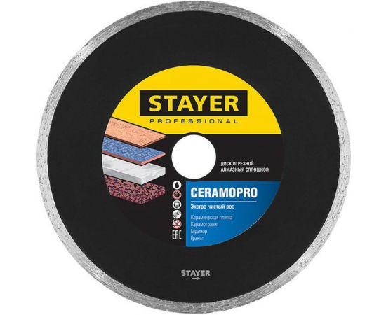 Диск алмазный отрезной по керамической плитке CERAMOPRO Professional (200х25.4 мм) Stayer 3665-200_z02 