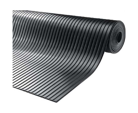 Резиновое рулонное покрытие ComeForte Рифленка 1,2х10 м Fine Ribbed rubber мелкая линия СС002789 