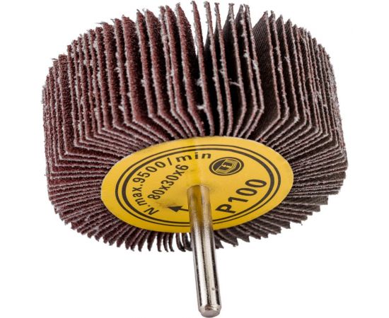 Головка-щётка лепестковая на шпильке (80x30x6 мм; Р100) Orientcraft OCFW80306100 – изображение 3