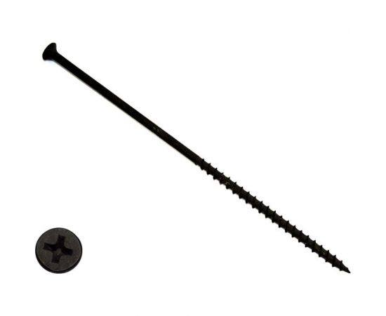 Саморез по дереву КРЕП-КОМП черный, 4,8x152, 10 шт. чд152мф 