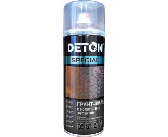 Молотковая грунт-эмаль DETON серебристо-серый, аэрозоль 520 мл DTN-A70706 
