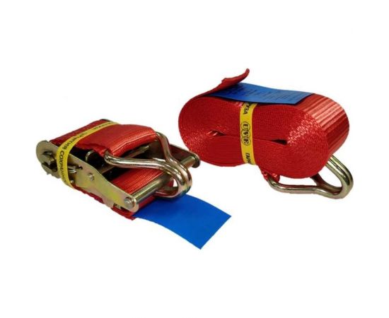 Стяжной ремень UVE 1,0/2,0 тн, 6 метров, 50 мм, укороченная трещотка RS2-50-2000-6 