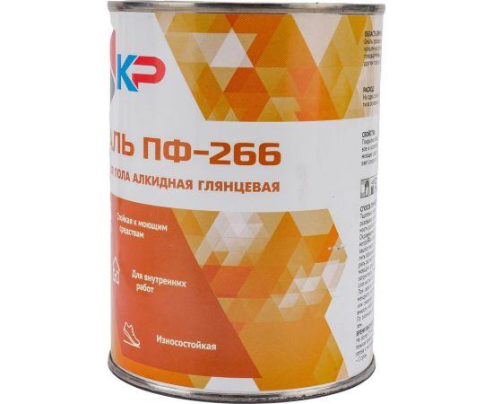 Краска для пола КР ПФ-266 золотисто-коричневая 0,9 кг 4610044290884 – изображение 4