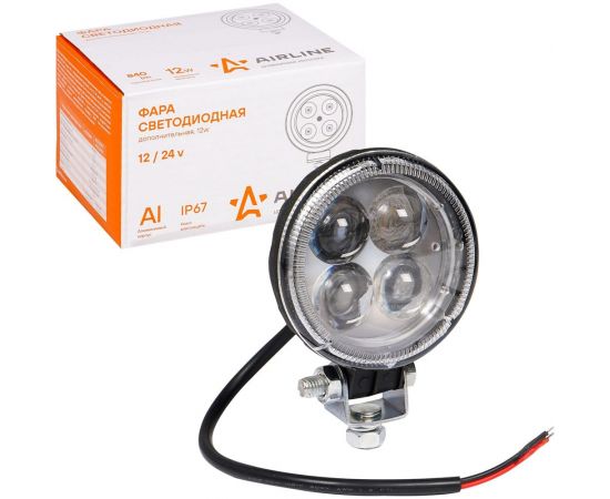 Светодиодная круглая фара Airline 4 LED направленный свет, 12W, 83x83x51, 12/24V ALED003 
