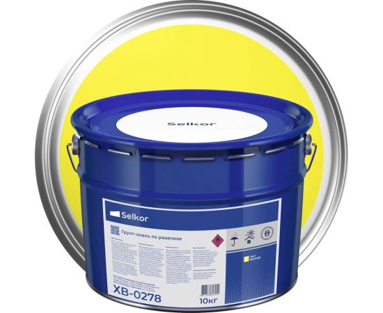 Грунт-эмаль Selkor ХВ-0278 желтая 10 кг 91018 