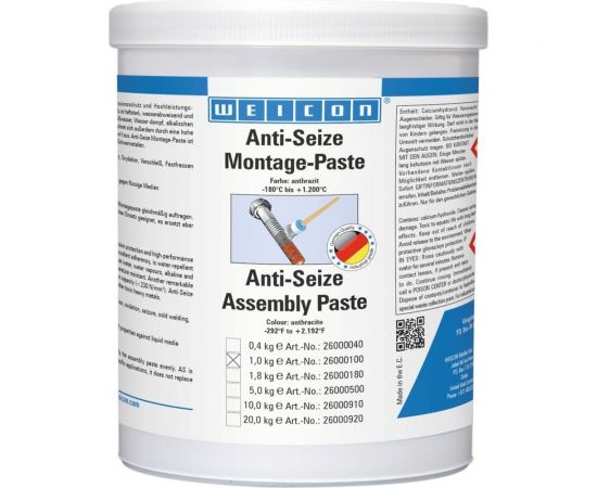 Монтажная паста WEICON Anti-Seize 1 кг wcn26000100 
