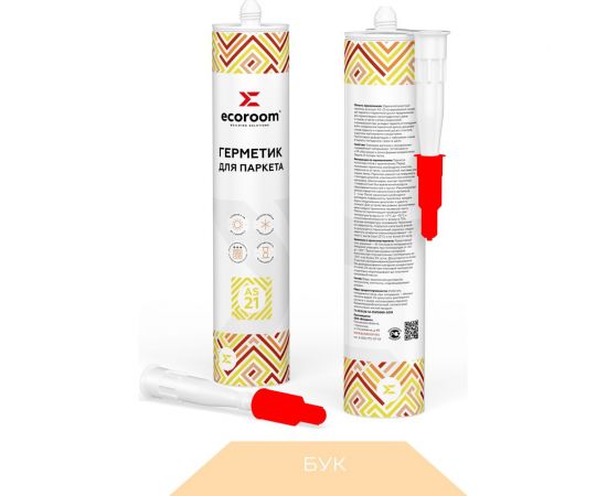 Акриловый герметик для паркета ECOROOM as-21 бук, 310 мл 226-1-310-бук 