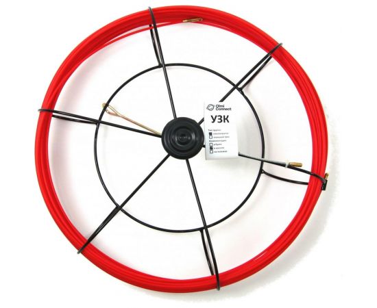 Протяжка для кабеля мини OlmiOn УЗК d=3,5 мм L=30 м в кассете №1, красный СП-К1-3,5/30 