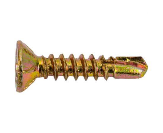 Саморез для оконного профиля с наконечником сверло BEFAST покрытие жёлтый цинк 3,9x19, 1000 шт. C039191000S 