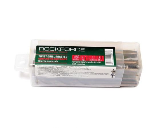 Сверло по металлу (10 шт; 2.4 мм; HSS-Co; пластиковый футляр) ROCKFORCE RF-DSP332 